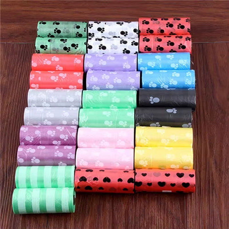 5/10/30Roll Dog Poop Bags for Dog Large Cat Waste Bags Doggie Outdoor Home Clean Refill Garbage Bag Pet Supplies 15 Bags/ Roll